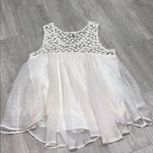 Flowy cream color tank with lace detail